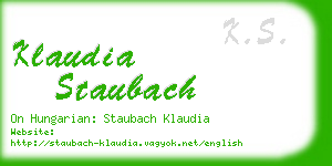 klaudia staubach business card